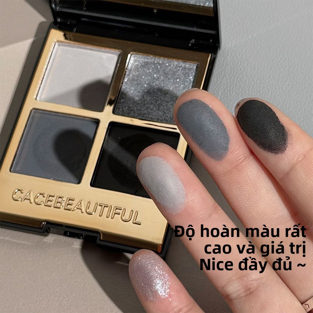 Bảng phấn mắt bốn màu CACE Hàn Quốc|Phấn mắt ngọc trai, mờ, màu đất|Tạo trang điểm tinh tế|Thích hợp cho học sinh