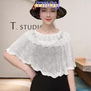 TMOY Nữ Dệt Kim Rỗng Khăn Choàng Khăn Choàng Mùa Hè Thu Đông Nữ Thanh Lịch Chống Nắng Áo Choàng Smo TMOY