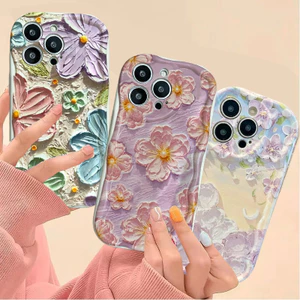 Nghệ Thuật Tranh Sơn Dầu Hoa Vỏ Điện Thoại Cho Xiaomi Redmi 13 Pro Plus 5G 12 4G Redmi 12 13 13C 14C Vỏ Họa Tiết Mềm Bảo Vệ Camera Silicon Kem Chống Sốc Vồng Cạnh