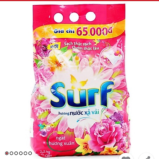 Bột giặt Surf ngát hương xuân  gói 2kg / 5,5kg màu hồng - BGSUR