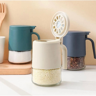 Hũ Đựng Gia Vị To Có Tay Cầm 350mlDECOR90, Lọ Đựng Gia Vị Thuỷ Tinh Có Vòng Silicon Và Gói Chống Ẩm