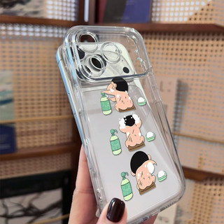Crayon Shin-chan Ốp điện thoại cho iPhone 17 16 15 14 13 12 11 XR 13PRO silicon trong suốt mềm,Các cặp đôi vỏ chống sốc