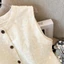 Áo vest nữ AWNGD, áo vest ren cổ chữ O màu trơn, họa tiết Jacquard không tay đa năng Áo ngực xếp nếp đơn dành cho nữ