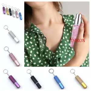 Chai Nước Hoa Rỗng DARON, Chai Lỏng Xịt Sáng Bóng 10ml, Túi Di Động Mặt Dây Chuyền Kim Cương Giả Nhỏ Gọn Pha Lê Báo Chí Chai Xịt Nữ