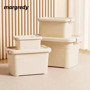 Hộp lưu trữ gia đình MARGREDY, Tủ lưu trữ chống nước bền bỉ, đa chức năng chống bụi dung tích lớn có tay cầm Dụng cụ sắp xếp gia đình