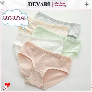 COMBO Quần lót cotton nữ co giãn thấm hút tốt cạo vừa tôn dáng đáy lót kháng khuẩn DEVARI L562