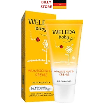 Kem chống hăm Weleda Baby Calendula Wundschutzcreme 30ml – Hữu cơ, ngăn hăm tã, giảm mẩn đỏ, nội địa Đức