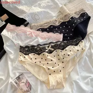 Quần Lót Ren COSCOVED, Quần Lót Lụa Satin Eo Thấp Cho Nữ, Cotton Thoáng Khí Đáy Trái Tim Quần Lót Lưới Ren Quần Đùi Nữ