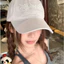 mũ lưỡi trai vành cong lưới thêu chữ 100%cotton màu trơn thời trang nữ