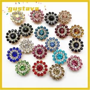 GUSTAVA 10 Chiếc Nút 14 Mm Trang Phục Mũ May Phụ Kiện Đá Thủy Tinh Pha Lê Lấp Lánh