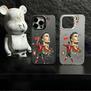 Ốp lưng iPhone Bồ Đào Nha họa tiết Ronaldo phủ kim loại IMD iP 17 16 15 14 13 12 11 Pro Max Plus X Max 7 8 Plus Air