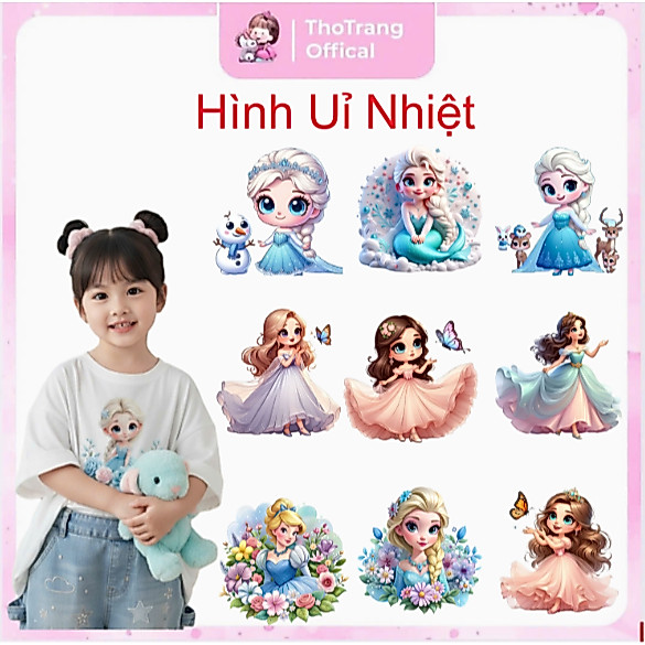 [HỎA TỐC] Hình ủi nhiệt quần áo mẫu CÔNG CHÚA,nhiều mẫu,nhiều size, ủi tại nhà bằng bàn ủi-THEO YÊU CẦU INBOX SHOP