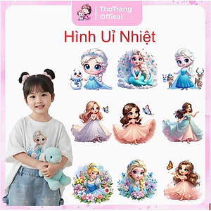 Hình ủi nhiệt quần áo mẫu CÔNG CHÚA,nhiều mẫu,nhiều size, ủi tại nhà bằng bàn ủi-THEO YÊU CẦU INBOX SHOP