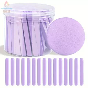 GILL 50 Cái / bộ Miếng Bọt Biển Mặt, Miếng Bọt Biển Rửa Mặt Đóng Hộp Dùng Một Lần, Miếng Lót Cotton Làm Sạch Da Mịn Chất Lượng Cao Cho Mọi Loại Da