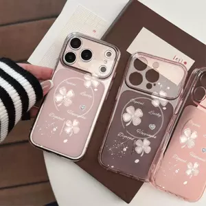 Cỏ bốn lá may mắnỨng dụng iPhone 17PRO/16/15pro đơn giản 141713 trường hợp 1211 chống rơi