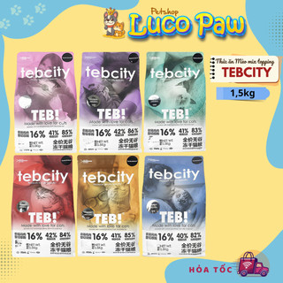 [ 1.5kg ] Thức ăn hạt cho mèo mix Topping gà sấy TEBCITY / Teb City không ngũ cốc GRAIN-FREE
