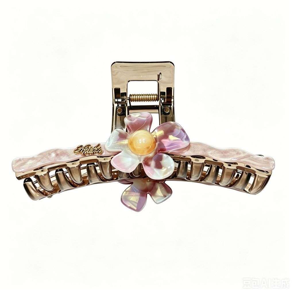 2026 Phong Cách Mới Pháp Cua Móng Vuốt Tóc Ánh Sáng Sang Trọng Zircon Giả Ngọc Trai Kẹp Nữ