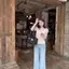 Tay phồng Ôm Hơn Nhìn Ngọt Ngào Nơ Hồng Tay Ngắn Top Mùa Hè Phong Cách Mới Cổ Vuông Rời Phù Hợp Với Nhỏ
