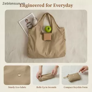 # HB # Túi Tote móc khóa Mini có thể tái sử dụng Túi di động thân thiện với môi trường dung tích lớn cho chuyến đi mua sắm siêu thị gia đình.