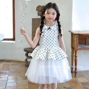 Váy công chúa ngọt ngào cho bé gái (100-150) chấm bi chấm bi mùa hè