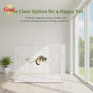 Bát đựng thức ăn cho thú cưng kép Acrylic trong suốt Lồng đựng nước thực phẩm chống rò rỉ để sử dụng tại nhà Parakeet Coatiel [VN]