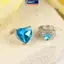MAKY 2 Chiếc Giả Xuyên Kẹp Bông Tai Tinh Tế Trái Tim Xanh Zircon Bule Tai Còng Sụn Tai Dành Cho Nữ Trang Sức Thời Trang Quà Tặng VN