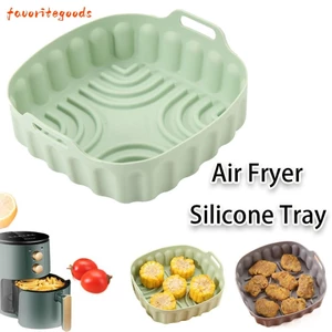 Khay silicon nồi chiên không khí FAVORITEGOODS, chống dính có tay cầm Khay lò nướng, Phụ kiện nấu ăn vuông Thảm chiên không khí