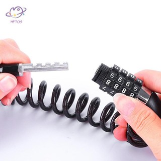 HFTOY Khóa Thép Dây Xích Cáp Mật Khẩu An Ninh Khóa 4 Chữ Số Chống Trộm Mã Số Phụ Kiện Xe Đạp An Toàn ~