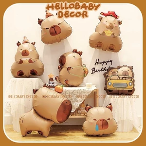 Bóng hình Capybara trang trí sinh nhật cho bé - dây chữ Happy Birthday Capybara