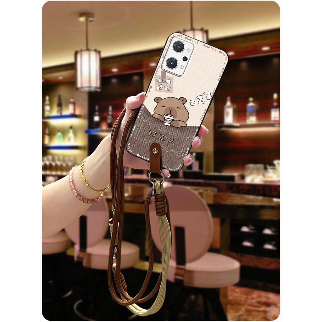 Bảo Vệ Phim Hoạt Hình Ốp Lưng Điện Thoại OPPO Reno7A Chống Sốc Silicon Diagonal Mềm Chống Bụi Bẩn Dễ Thương Bền Thiết Kế Thời Trang Vòng Cổ Chống Thấm Nước Dây Chống Va Đập Bọc Toàn Bộ TPU