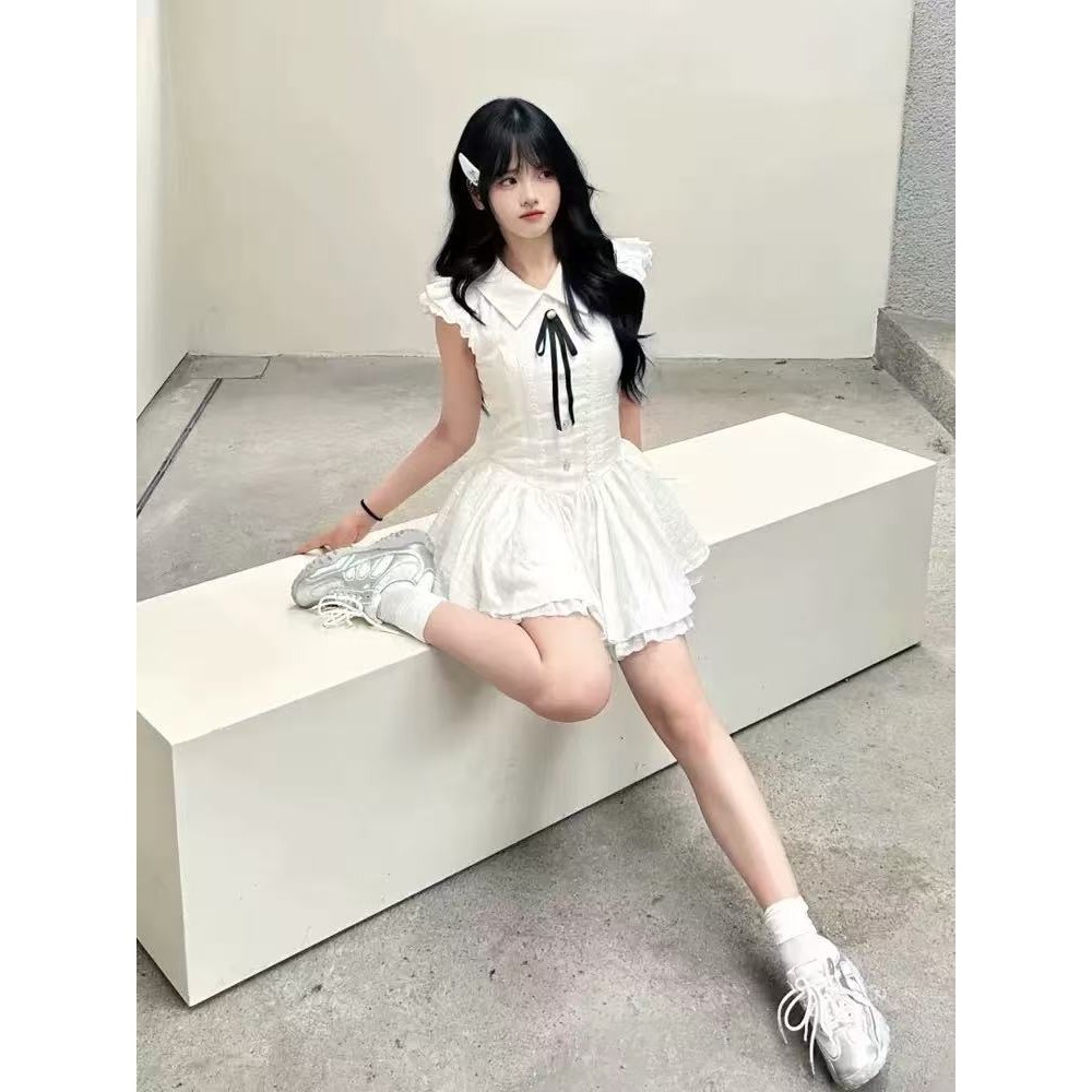 Váy ngọt ngào buộc nơ phong cách dịu dàng mùa hè
