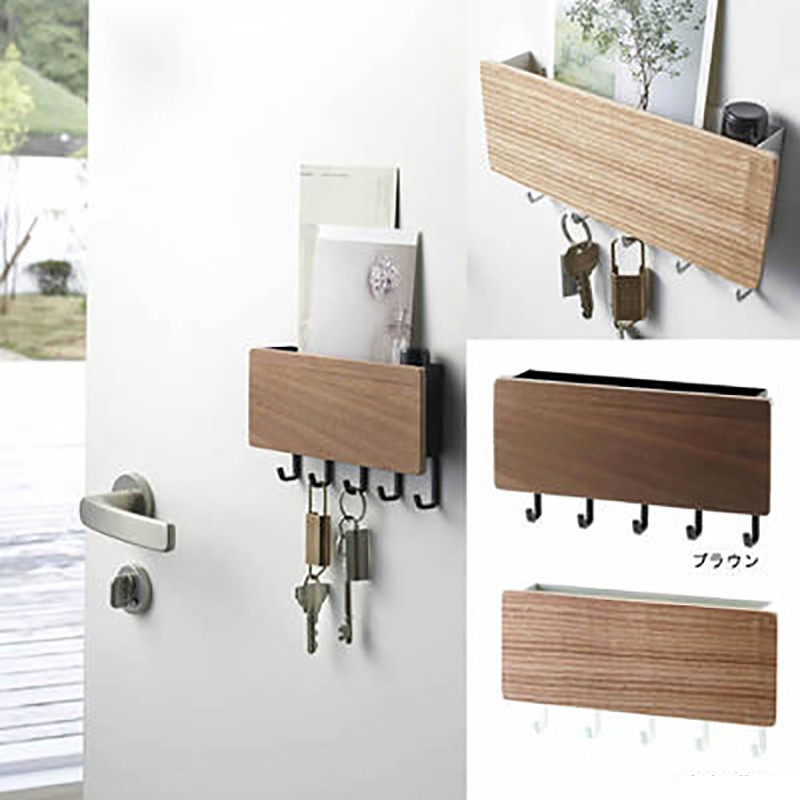 Nhật Bản Treo Tường Lối Vào Chìa Khóa Sáng Tạo Không Đục Lỗ Móc Treo Tường Kệ Đa Năng Sản Phẩm Giá Để Đồ