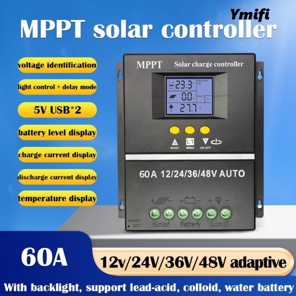 Bộ điều khiển MPPT YMIFI, Bộ sạc pin 12V / 48V Bảo vệ pin, Màn hình kỹ thuật số Bảng điều khiển 60A 80A 100A Sử dụng tại nhà