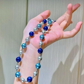 [N1047] Vòng Cổ Dây Chuyền Ngọc, Chuỗi Ngọc Trai Nhân Tạo, Xám Xanh Coban Sang Trọng Cho Nữ - DAISYN