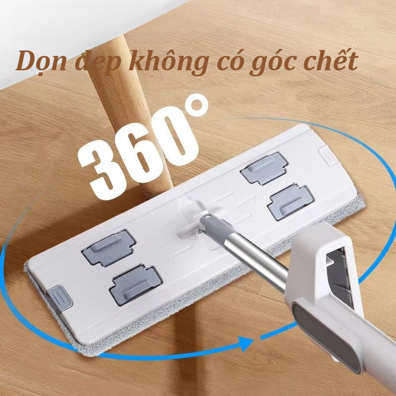 Cây lau nhà tự vắt bàn lau lớn 45cm,Vệ sinh xoay 360 độ,Lau tất cả các sàn nhà