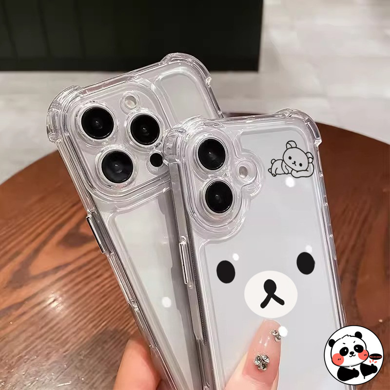 Vỏ Túi Khí Rilakkuma Dễ Thương Cho Samsung Galaxy J8 J7 J6 J5 J3 Pro J4 J2 Core Prime A9 A6 Plus A7 2018 A5 A3 2017 A8s A6s Vỏ Trong Suốt Phim Hoạt Hình Gấu Mềm Vỏ Điện Thoại