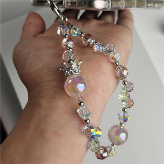 Crystal Crown Đa Năng Điện Thoại Di Động Dây Đeo Cổ Tay Full Kim Cương Dây Mặt Dây Chuyền Niche Tay Dây Xích