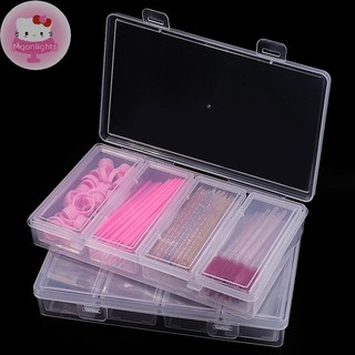 Moonlights 4 Lưới Hộp Bảo Quản Độc Lập Trong Suốt Móng Tay Nghệ Thuật Dụng Cụ Chống Bụi Hộp Bảo Quản Giả Nối Mi Pallet Hộp Sắp Xếp EN