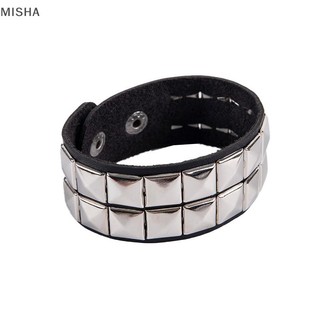 Misa Độc Đáo Đinh Tán Stud Rộng Còng Punk Gothic Rock Unisex Lắc Tay Vòng Tay Nam Trang Sức