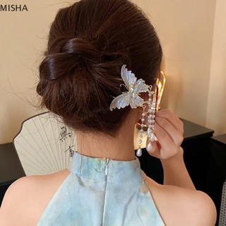 Misa Phong Cách Trung Hoa Ngọc Trai sel Kẹp Tóc Phong Cách Cổ Đại Swaying Kẹp Tóc Nữ Ánh Sáng Sang Trọng Hình Chữ U Mặt Ngựa Váy Kẹp Tóc