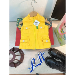 Áo gile túi hộp chất kaki đẹp style Hàn Quốc dành cho bé gái và bé trai 3-12kg, áo khoác nhẹ bé 0-2 tuổi