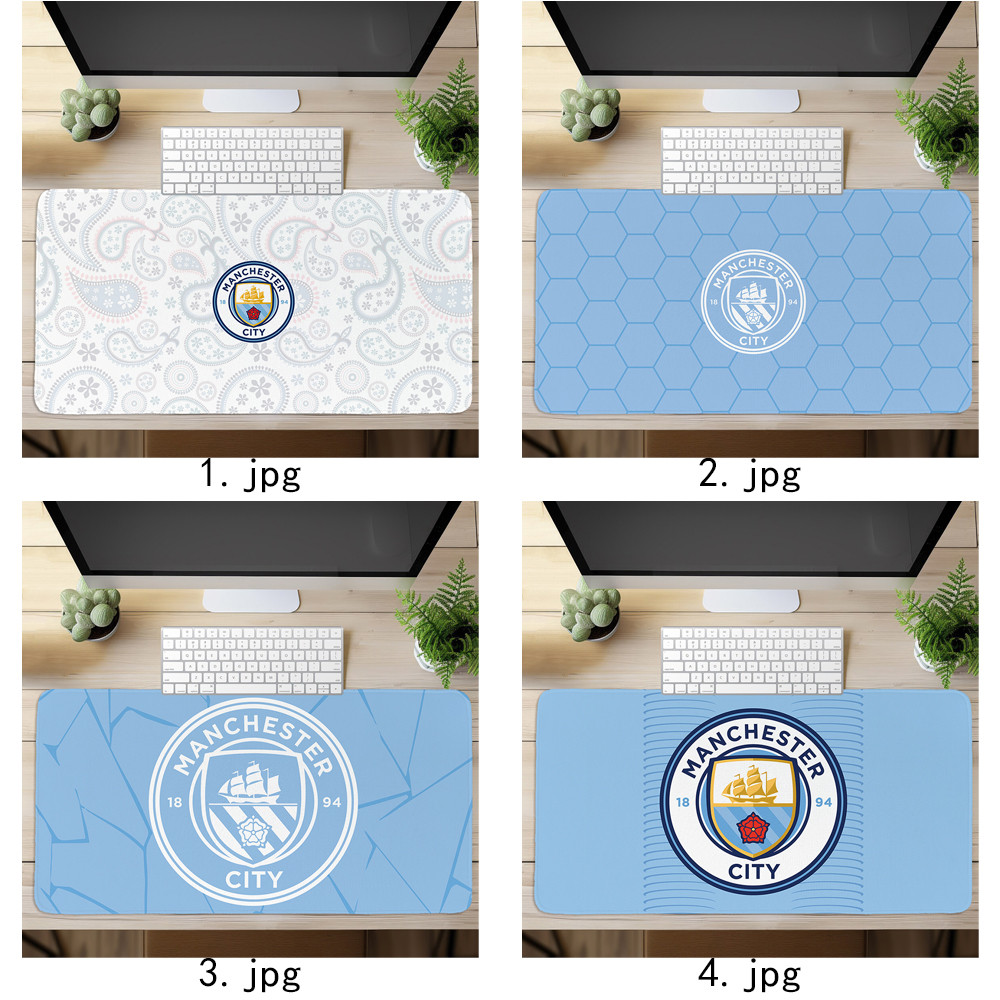 Tấm lót chuột Logo Manchester City FC In nghệ thuật Bàn phím máy tính Bàn phím (60x30cm / 80x40cm)