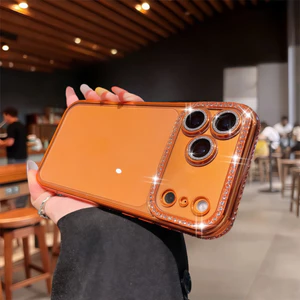 Ốp Điện Thoại Kim Cương Flash Sang Trọng Cho iPhone 17 Pro Max 16 12 13 14 15 Pro Max Ống Kính Bảo Vệ Camera Vỏ Chống Sốc TPU Vỏ Mềm Vỏ Bảo Vệ Điện Thoại