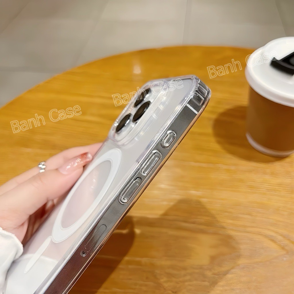 Ốp Sạc Không Dây Từ Tính Ốp lưng iPhone17 16 15 14 13 12 11 Pro Max 7 8 Plus XR XS Max Vỏ Cứng Chống Sốc Trong Suố | BigBuy360 - bigbuy360.vn