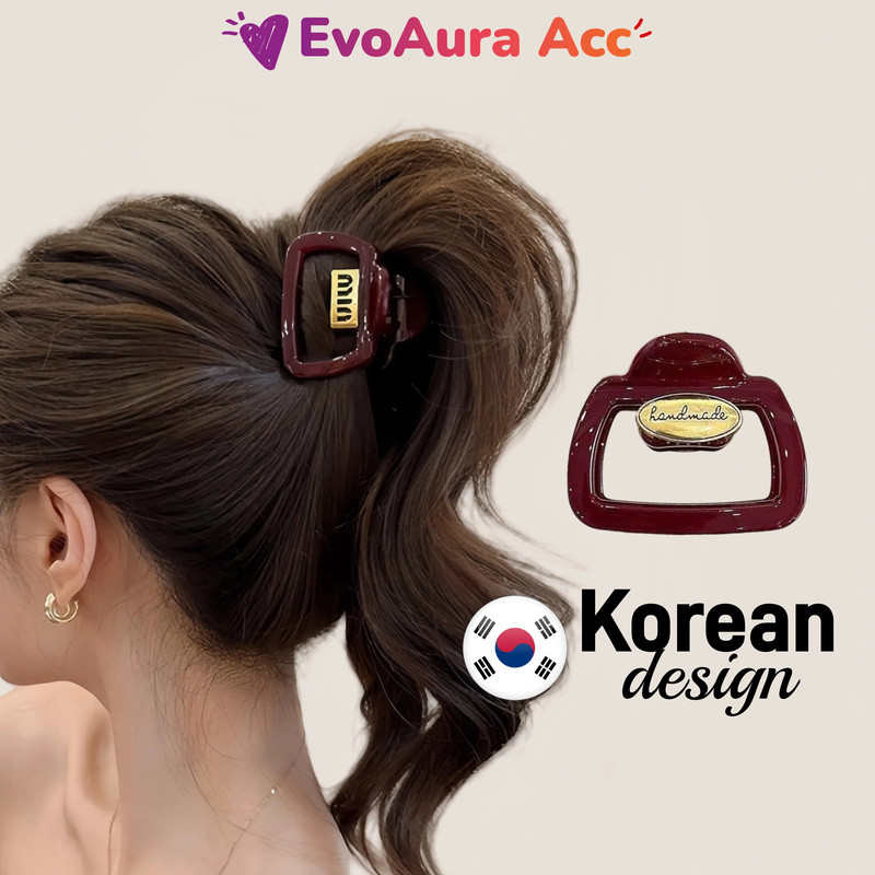 Kẹp Cá Mập Trung Bình Ankra Chữ Đỏ Kẹp Tóc Nửa Tóc Đuôi Ngựa Kẹp