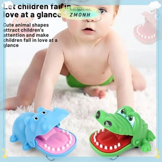 ZMONH Cắn Tay Cá Sấu Miệng Kéo Lại Xe Hoạt Hình Hà Mã Chó Con Kéo Lại Xe Báo Chí Răng Cắn Ngón Tay Tricky