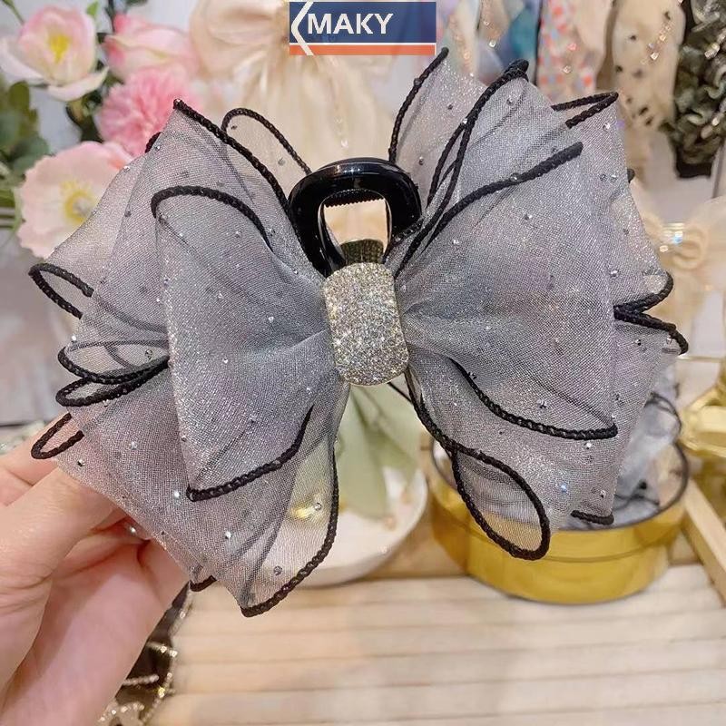 Onetimingcool Phong Cách Hàn Quốc Lưới Nơ Kim Cương Giả Vuốt Tóc Vintage Thanh Lịch Kẹp Tóc Kẹp Tóc Cho Nữ Thời Trang Phụ Kiện Tóc VN