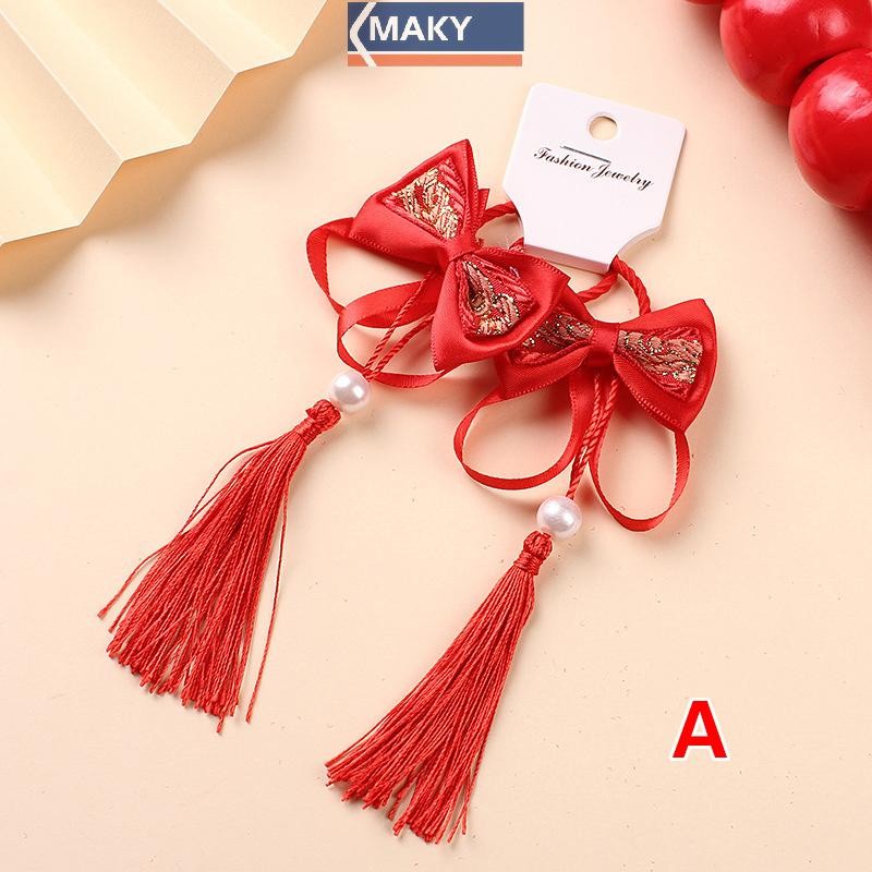 Onetimingcool Bé Gái Phụ Kiện Tóc Phong Cách Trung Hoa Thẻ Tóc Trẻ Em Năm Mới Nơ Phong Cách Cổ Xưa Kẹp Tóc Hanfu Mũ Quà Tặng Năm Mới VN