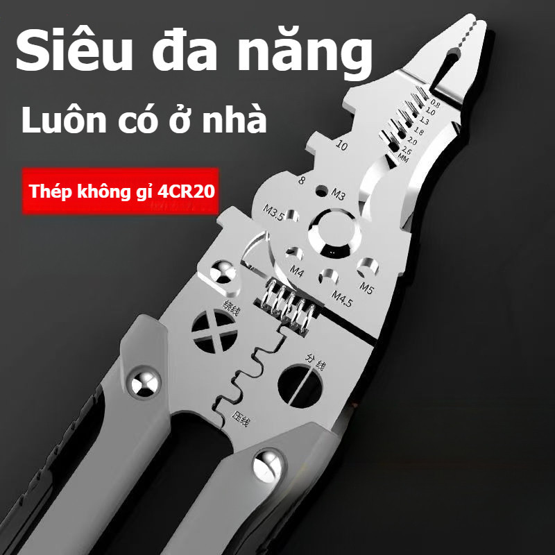 Kìm thử Điện, Kìm tuốt dây điện đa năng,10 Trong 1 Dây Tước Kìm ,Điện Cáp Vũ Nữ Thoát Y,CÓ THỂ THỬ ĐIỆN