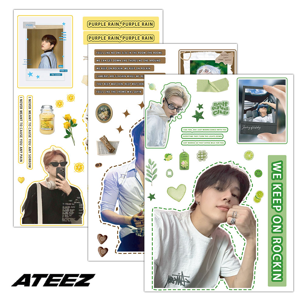 8-100 Cái ATEEZ Hàn Quốc Bé Trai Ban Nhạc VÀNG GIỜ: Part.3 Miếng Dán Ảnh Hongjoong Seonghwa Yunho Hành Lý Notebook Laptop Điện Thoại Sổ Tay DIY Kpop Sticker YM